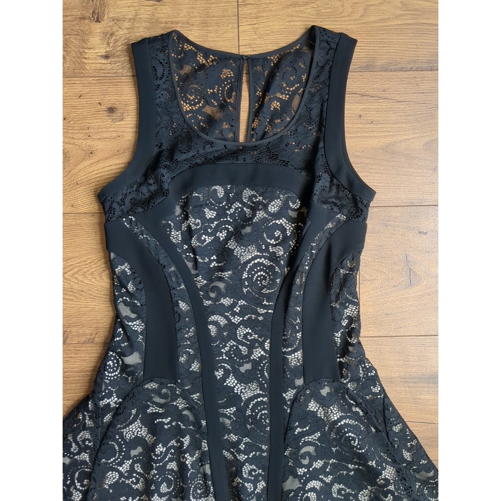 Diane‎ Von Furstenburg Kala Lace Dress Sz 4 Sleeveless Black - Picture 3 of 16